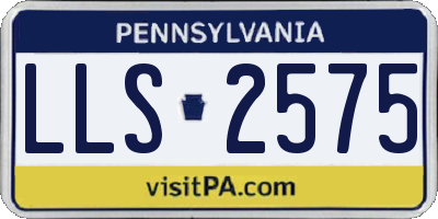 PA license plate LLS2575