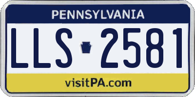 PA license plate LLS2581