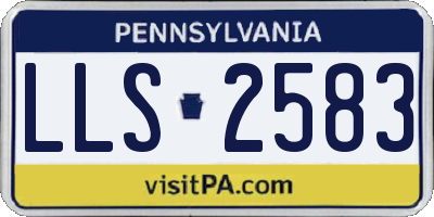 PA license plate LLS2583