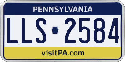 PA license plate LLS2584