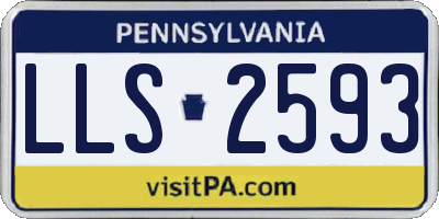 PA license plate LLS2593