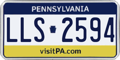 PA license plate LLS2594