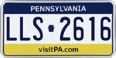 PA license plate LLS2616