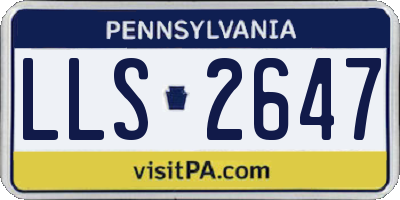 PA license plate LLS2647
