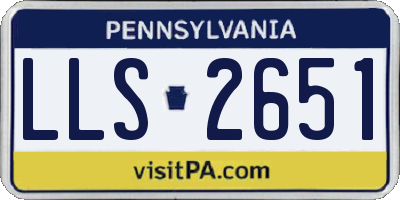 PA license plate LLS2651