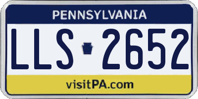 PA license plate LLS2652