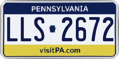 PA license plate LLS2672