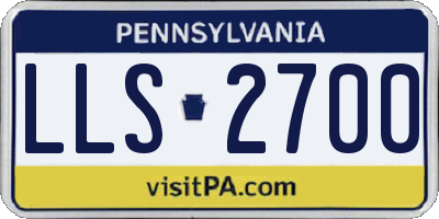 PA license plate LLS2700