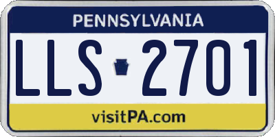 PA license plate LLS2701