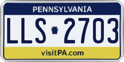 PA license plate LLS2703