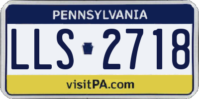 PA license plate LLS2718