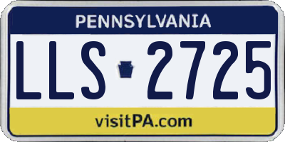 PA license plate LLS2725