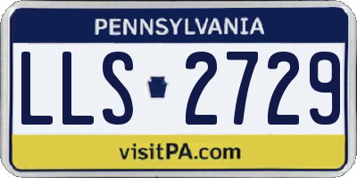 PA license plate LLS2729
