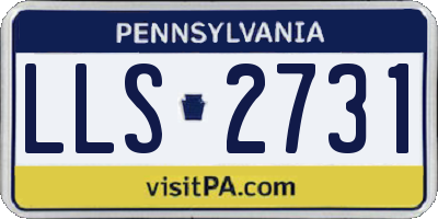 PA license plate LLS2731