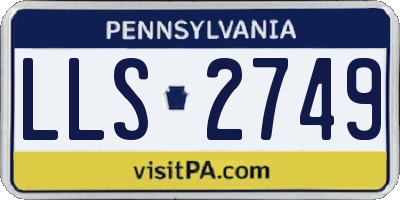 PA license plate LLS2749
