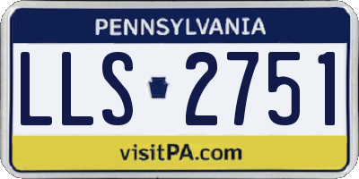 PA license plate LLS2751