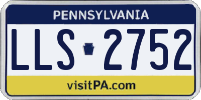 PA license plate LLS2752