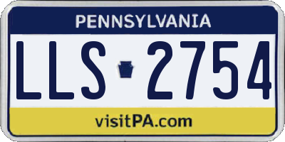 PA license plate LLS2754