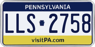 PA license plate LLS2758