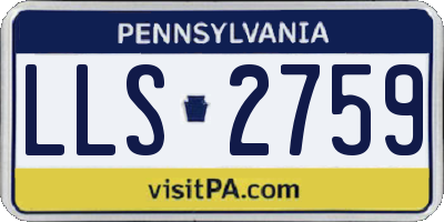 PA license plate LLS2759