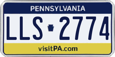PA license plate LLS2774