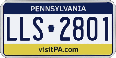 PA license plate LLS2801