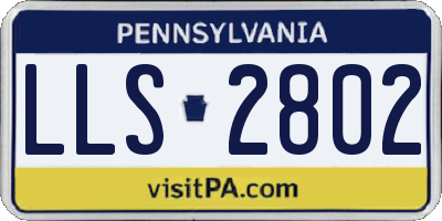PA license plate LLS2802