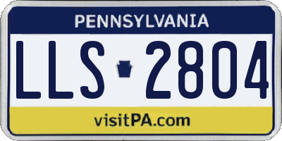 PA license plate LLS2804