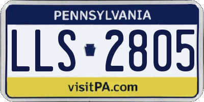 PA license plate LLS2805