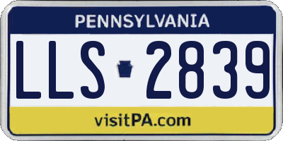 PA license plate LLS2839