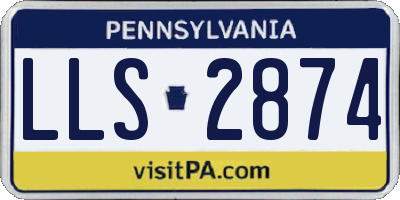 PA license plate LLS2874