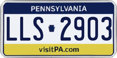 PA license plate LLS2903