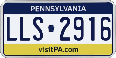 PA license plate LLS2916