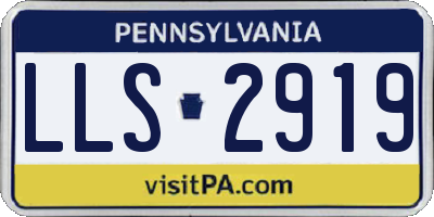PA license plate LLS2919