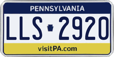 PA license plate LLS2920