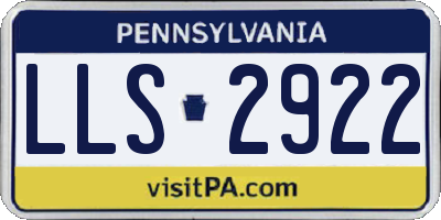 PA license plate LLS2922
