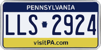 PA license plate LLS2924