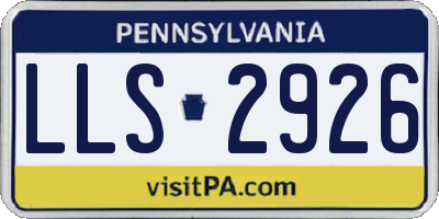 PA license plate LLS2926