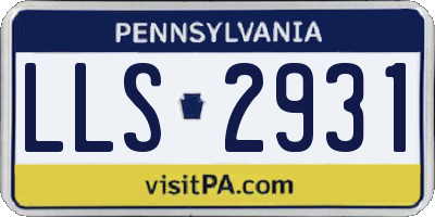 PA license plate LLS2931