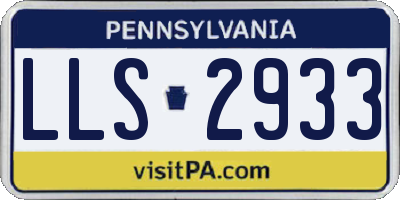 PA license plate LLS2933