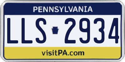 PA license plate LLS2934