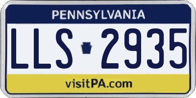 PA license plate LLS2935