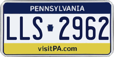 PA license plate LLS2962