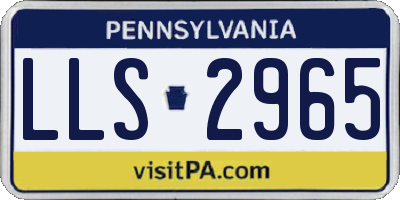 PA license plate LLS2965