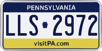 PA license plate LLS2972