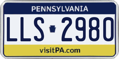 PA license plate LLS2980