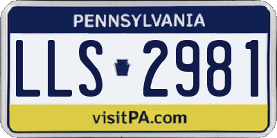 PA license plate LLS2981