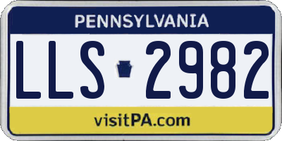 PA license plate LLS2982