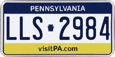 PA license plate LLS2984