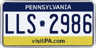 PA license plate LLS2986